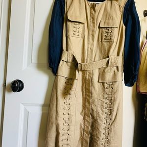 EUC laundry sleeveless shirt dress coat